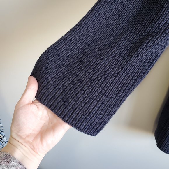 ROOTS / XS-M / Women's Cotton & Linen Blend Open Chunky Knit Cardigan Sweater - Picture 2 of 11